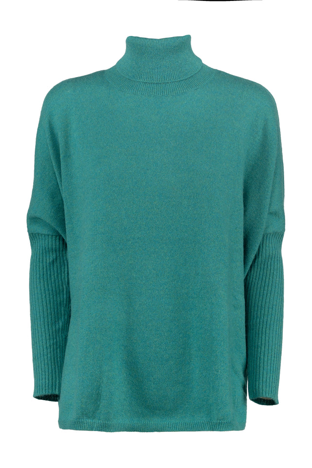 MAGLIA CACHEMIRE COLLO ALTO OVER