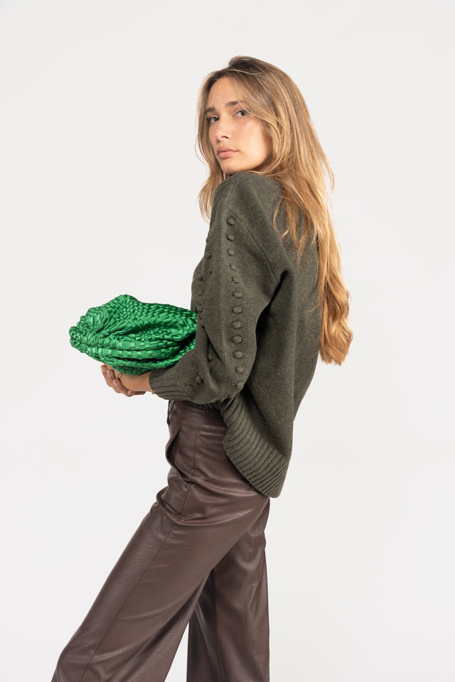 MAGLIA LANA POM PON TRECCIA