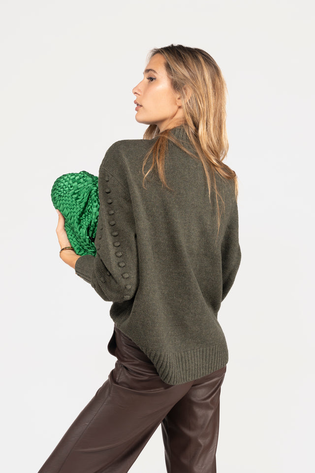 MAGLIA LANA POM PON TRECCIA