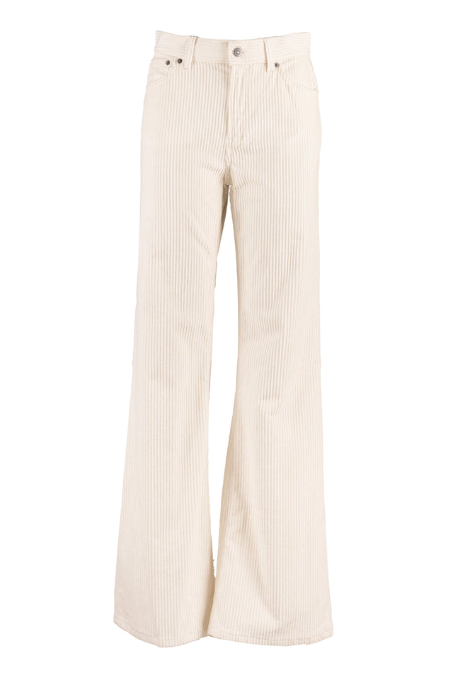 PANTALONE VELLUTO AMBER BIANCO