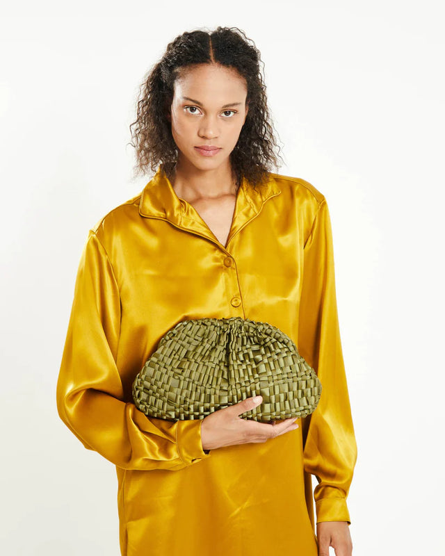 BORSA METALLIC GOLD CROCHET