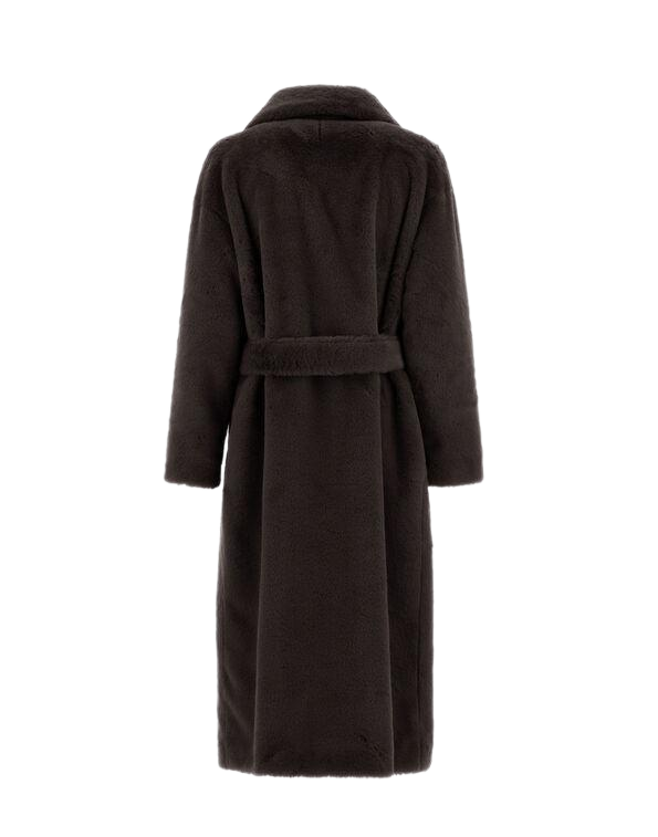 Cappotto in finta pelliccia con cintura