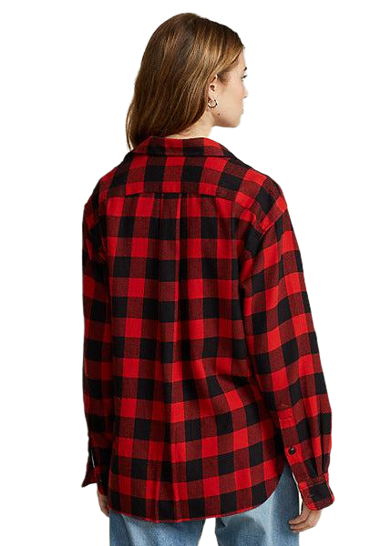 Camicia a quadri in twill di cotone Relaxed-Fit