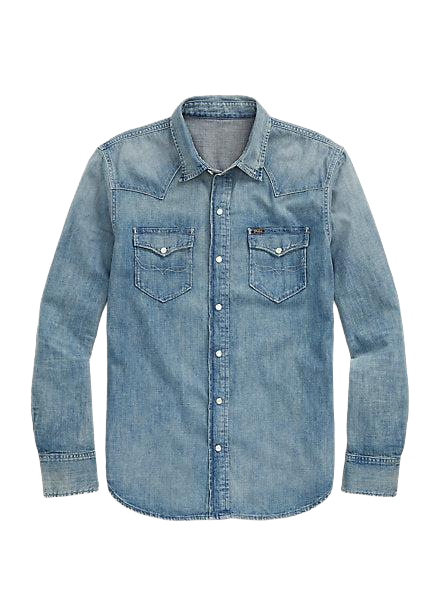 Camicia western in denim irregolare