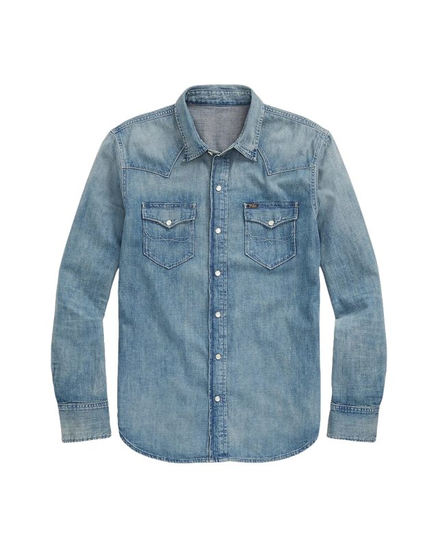 Camicia western in denim irregolare