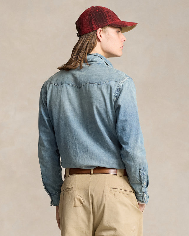 Camicia western in denim irregolare