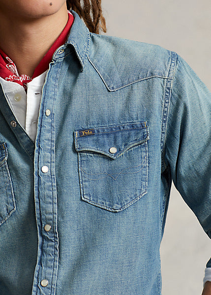 Camicia western in denim irregolare