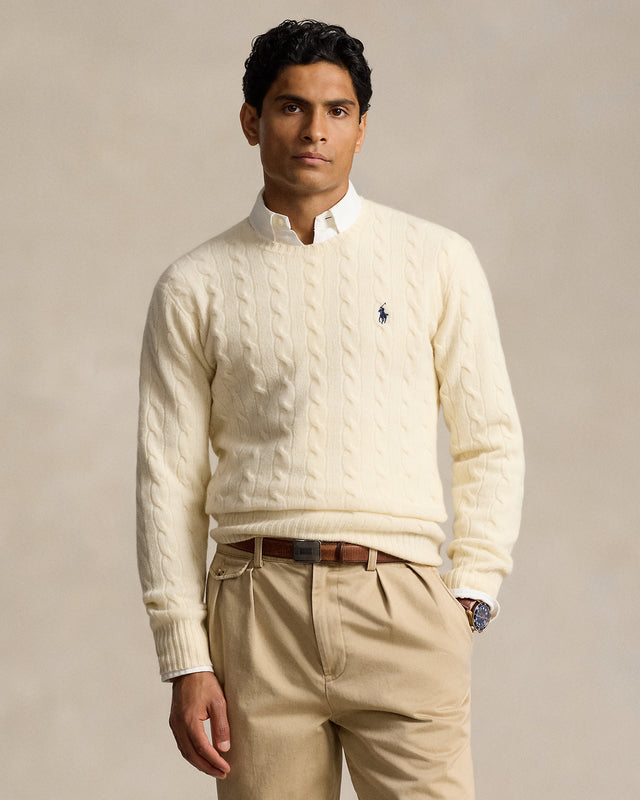 Maglia in lana e cashmere a trecce