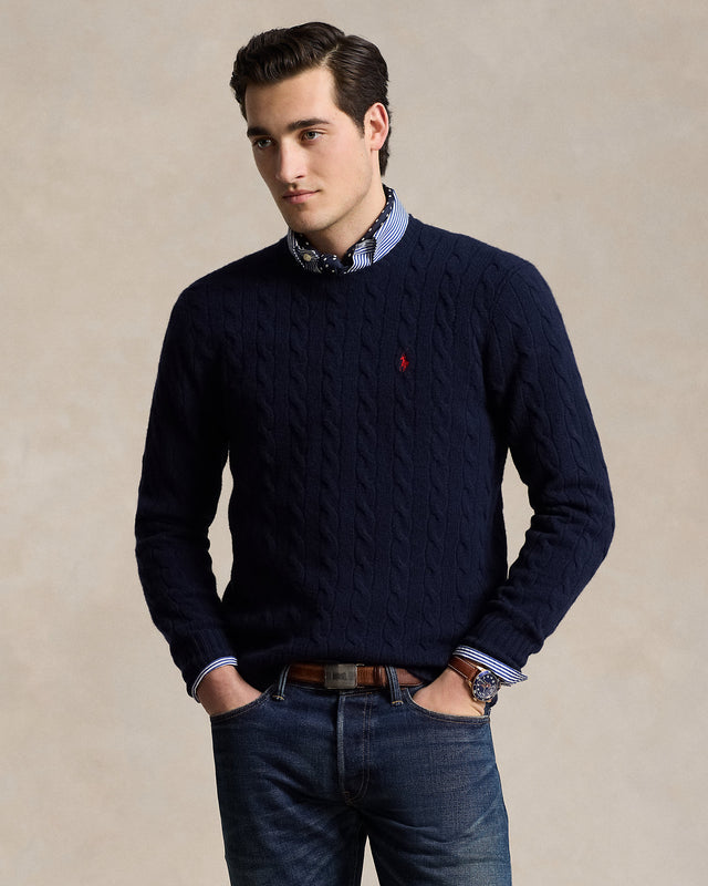 Maglia lana e cashmere a trecce