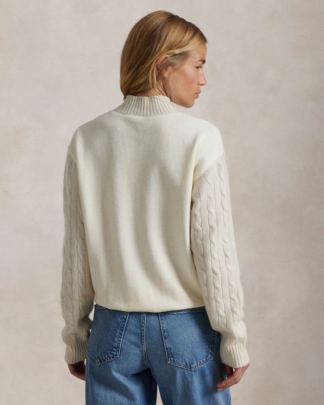 MAGLIA FELPA MANICHE TRECCIA