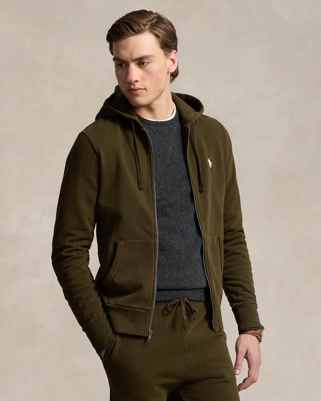 Felpa con cappuccio in cotone loopback