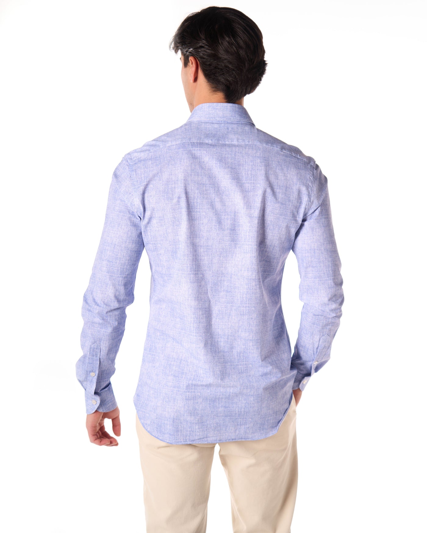 Camicia active melange color azzurro