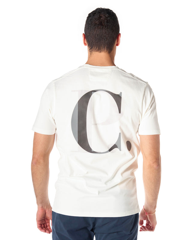 T shirt logo piccolo color bianco