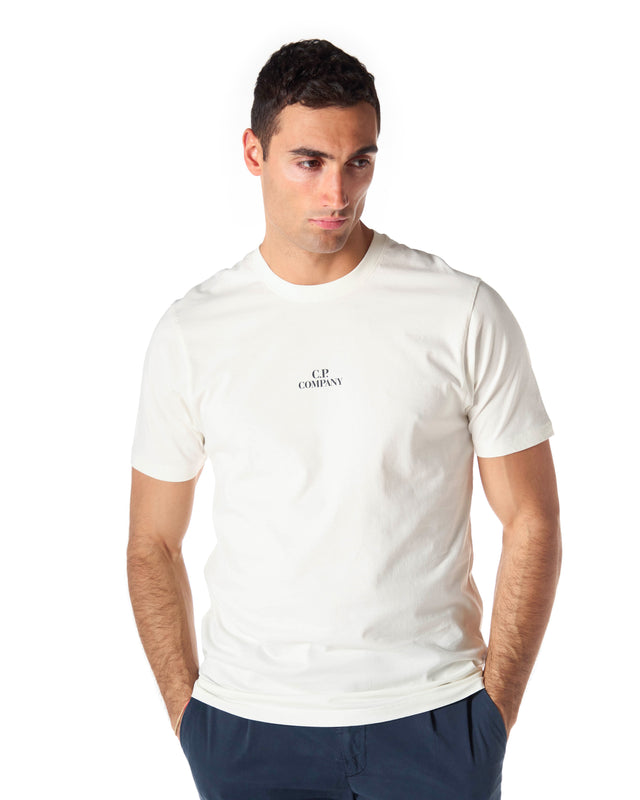T shirt logo piccolo color bianco