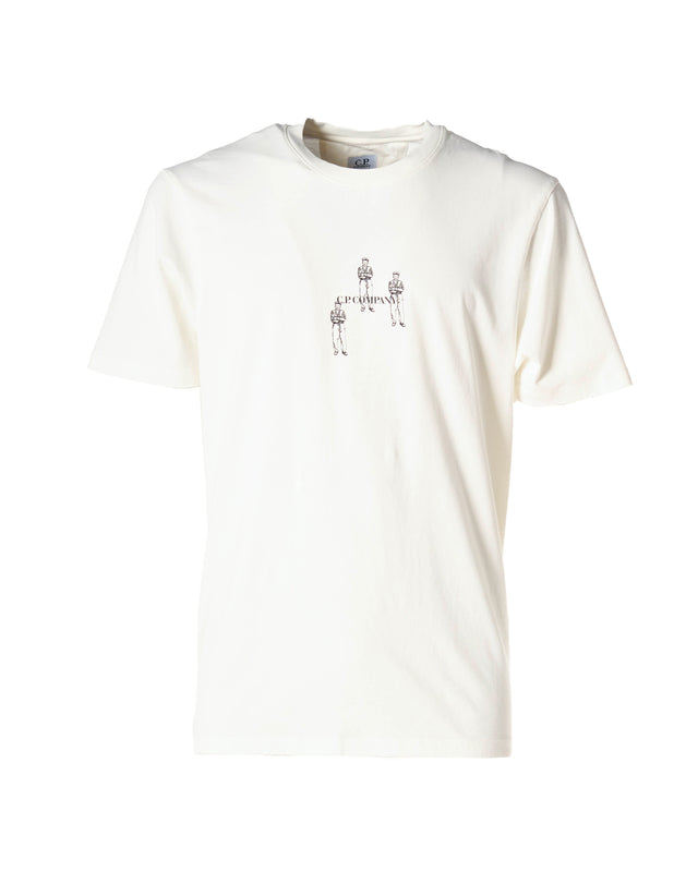 T shirt 3 logo color bianco