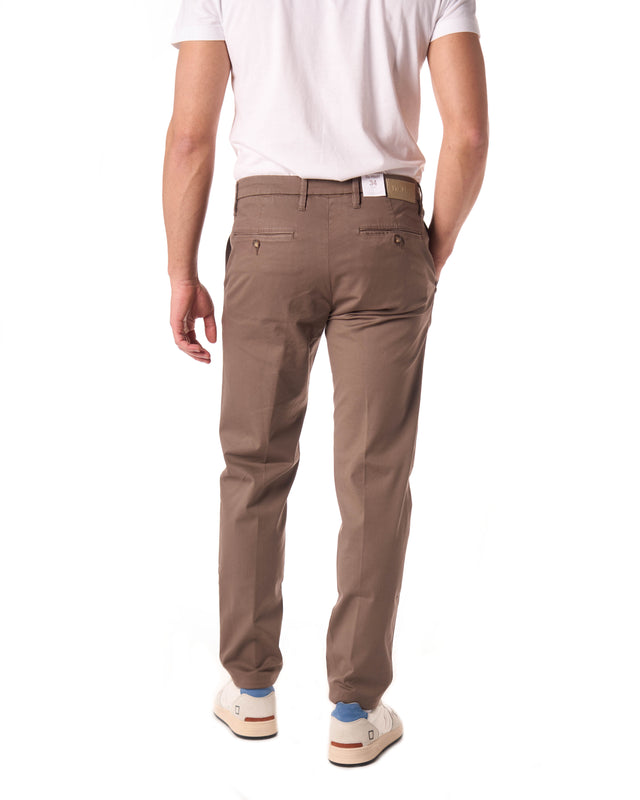 Pantaloni cotone tensell color fango