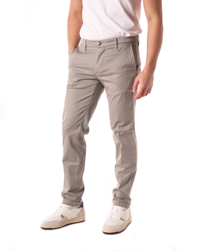 Pantalone cotone tencel color grigio