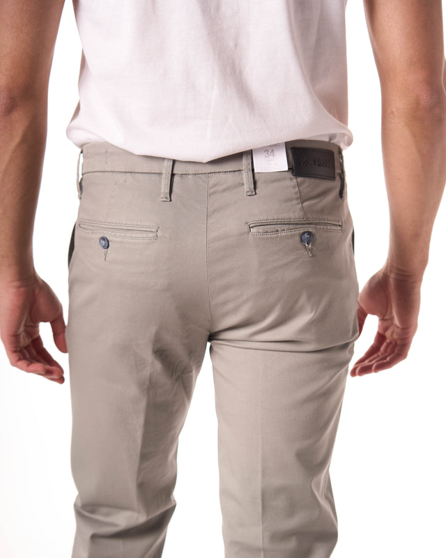 Pantalone cotone tencel color grigio