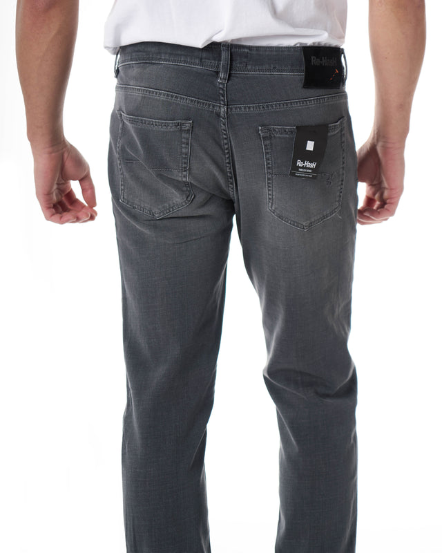 Jeans 9 once color grigio