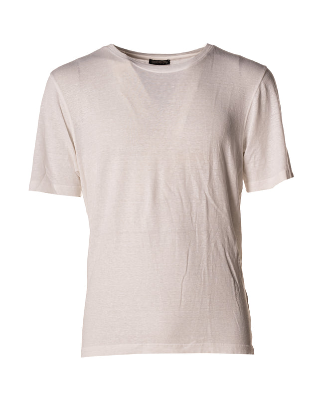 Tshirt lino wash stretch color bianco
