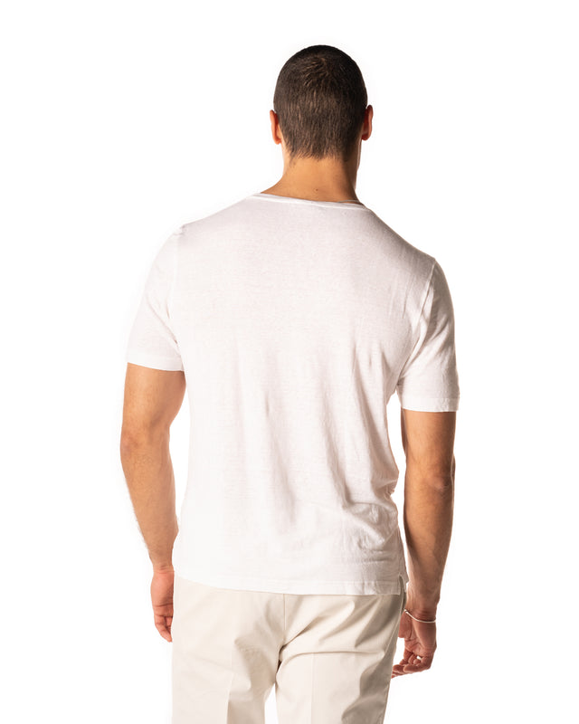 Tshirt lino wash stretch color bianco