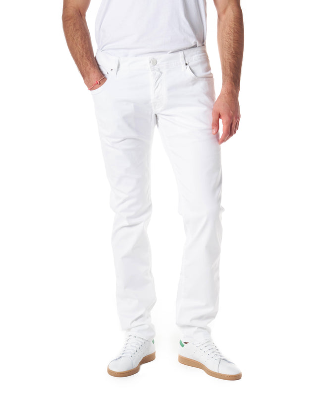 Jeans gabardina stretch color bianco