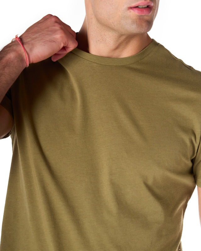 T shirt silk touch color militare