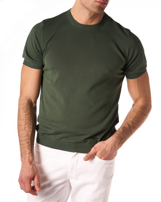 T-shirt maglia cotone color militare
