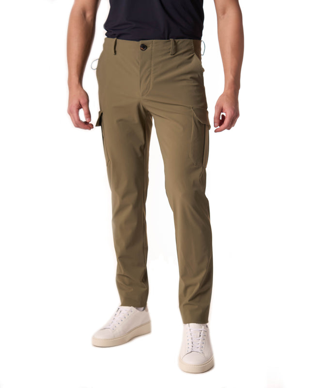 Pantaloni tecnico cargo color salvia