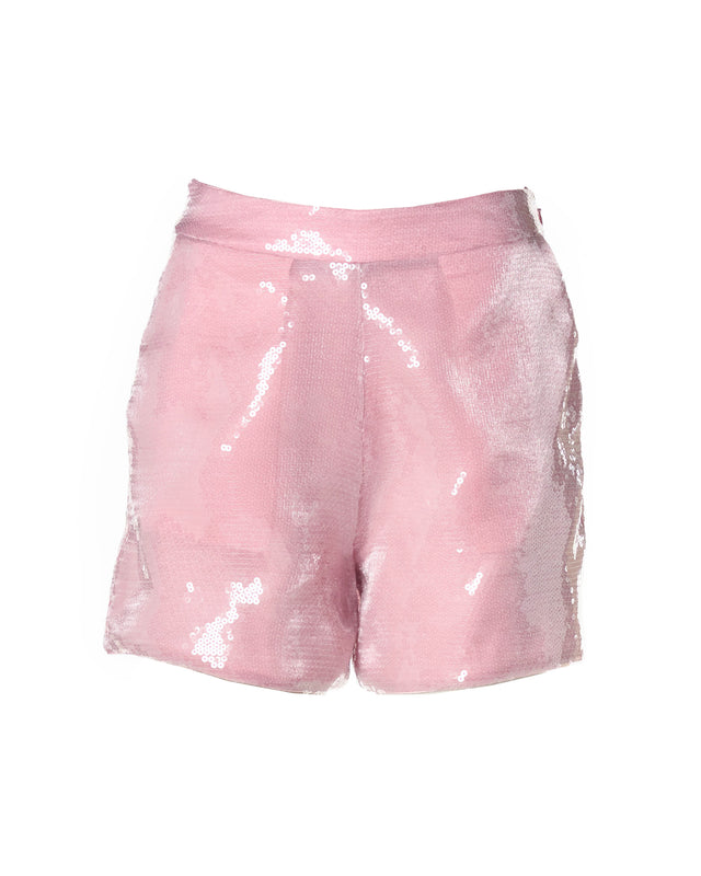 Shorts paillettes color rosa