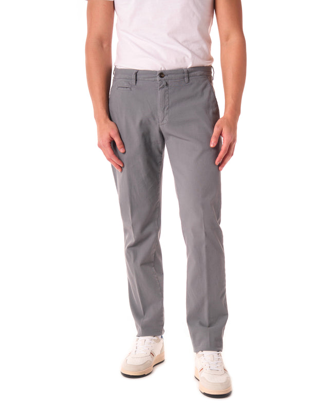 Pantaloni cotone color grigio