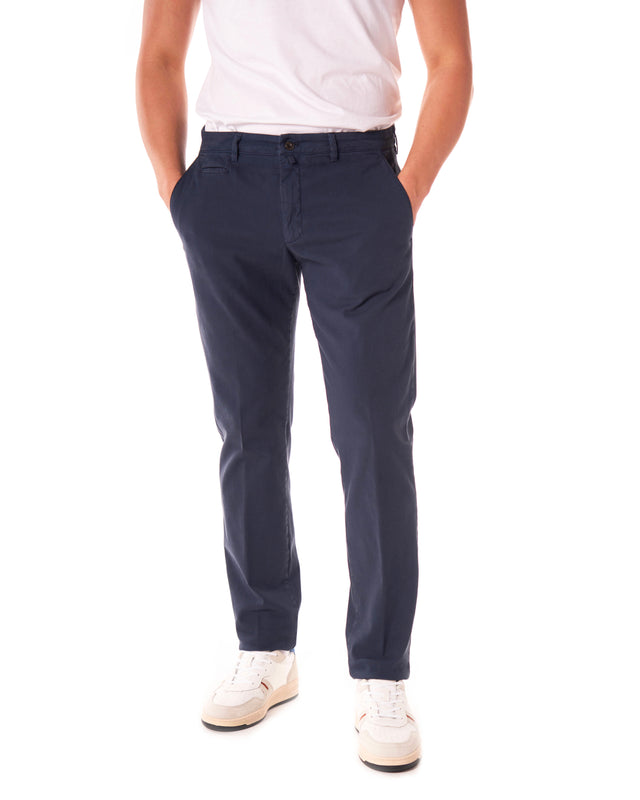 Pantaloni cotone color blu