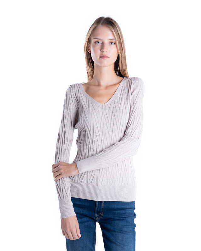 MAGLIA SCOLLO V COSTINA ROMBI