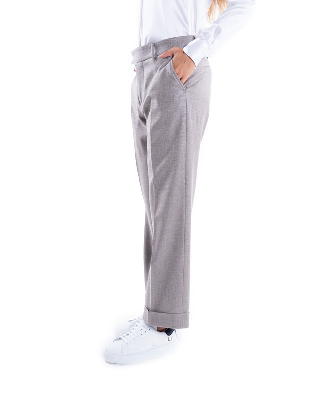 PANTALONE RISVOLTO LUREX