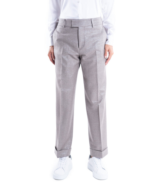 PANTALONE RISVOLTO LUREX