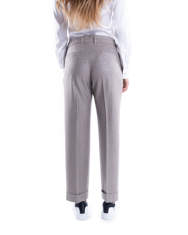 PANTALONE RISVOLTO LUREX