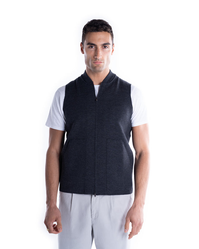 GILET ZIP LANA MERINO