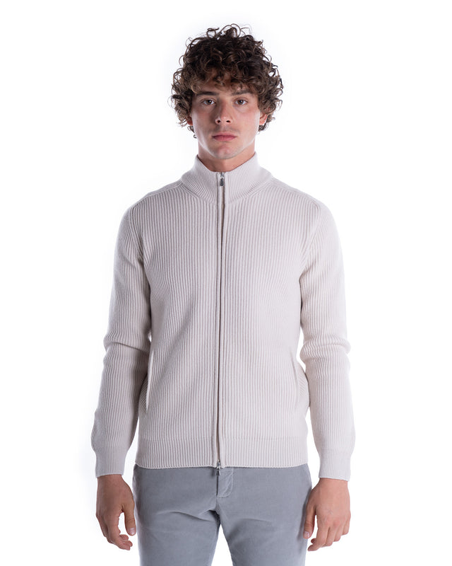 FELPA FULL ZIP MISTO CASHMERE