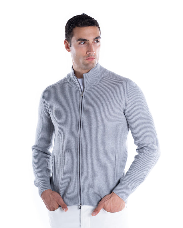 MAGLIA FULL ZIP MISTO CASHMERE