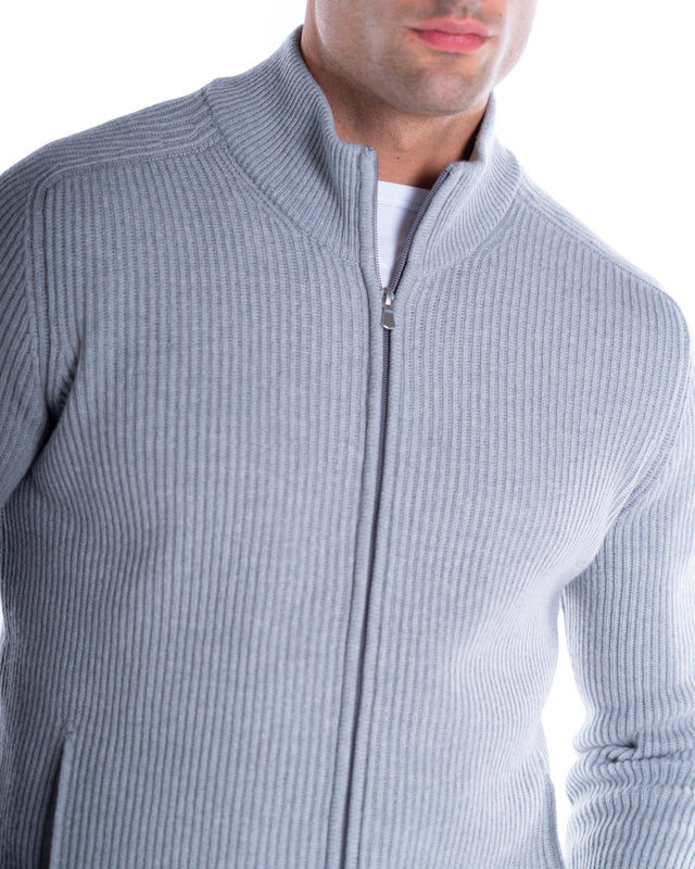 MAGLIA FULL ZIP MISTO CASHMERE