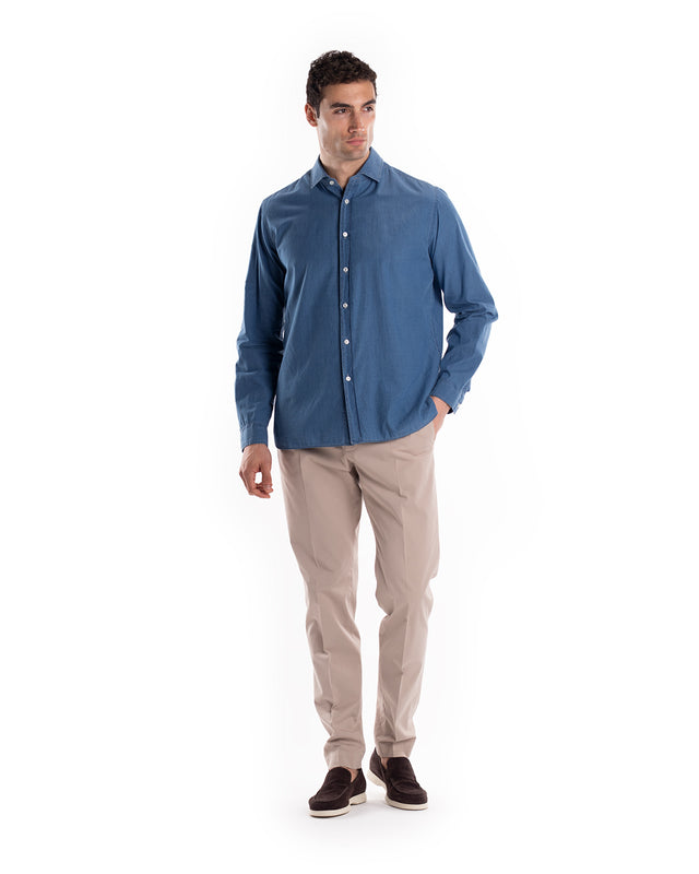 CAMICIA CHAMBRE INDACO