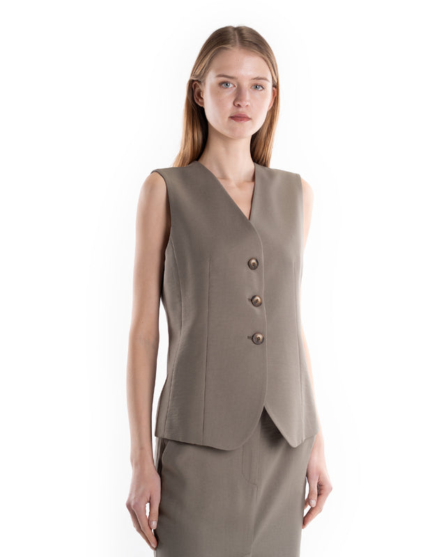 GILET TWILL VISCOSA