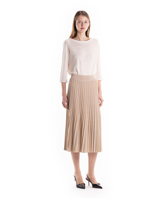 GONNA MIDI PLISETTATA LUREX