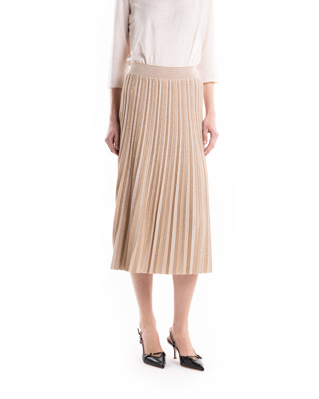 GONNA MIDI PLISETTATA LUREX