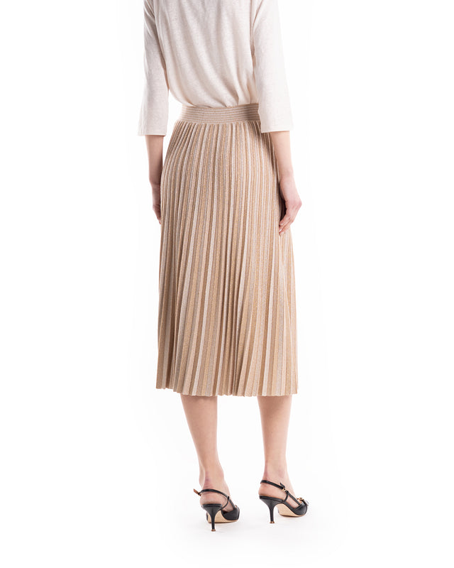 GONNA MIDI PLISETTATA LUREX