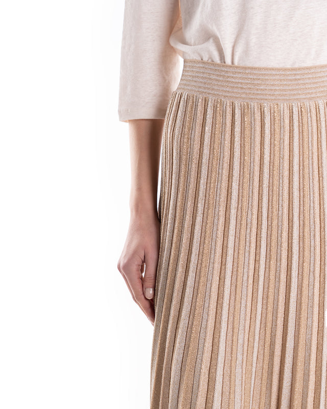 GONNA MIDI PLISETTATA LUREX