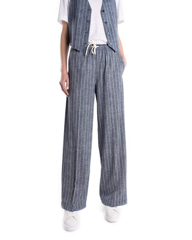 PANTALONI COULISSE GESSATO