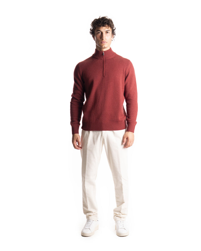 MEZZA ZIP MISTO CASHMERE