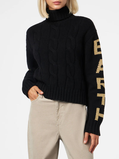MAGLIA COLLO ALTO TRECCIA