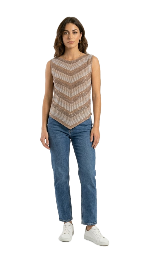 TOP DIAGONALE LUREX